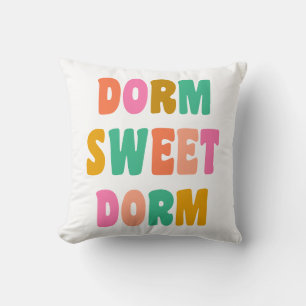 Dorm Sweet Dorm Colorful Lettering Green Roze Kussen