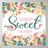 Dorm Sweet Dorm Floral Square Poster (Voorkant)