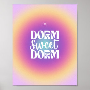 Dorm Sweet Dorm Fuchsia & Aqua Gradient Aura Poster