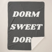Dorm Sweet Dorm in Black en White Sherpa Deken (Voorkant)