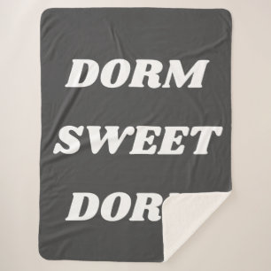 Dorm Sweet Dorm in Black en White Sherpa Deken