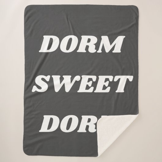 Dorm Sweet Dorm in Black en White Sherpa Deken (Voorkant)
