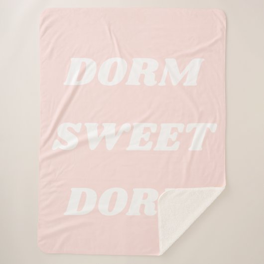 Dorm Sweet Dorm in Blush Sherpa Deken (Voorkant)