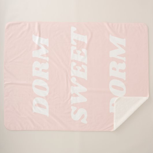 Dorm Sweet Dorm in Blush Sherpa Deken (Voorkant (horizontaal))