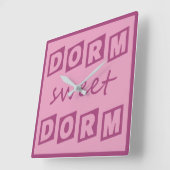 "Dorm Sweet Dorm"-muurklok Vierkante Klok (Hoek)