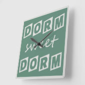 "Dorm Sweet Dorm"-muurklok Vierkante Klok (Hoek)