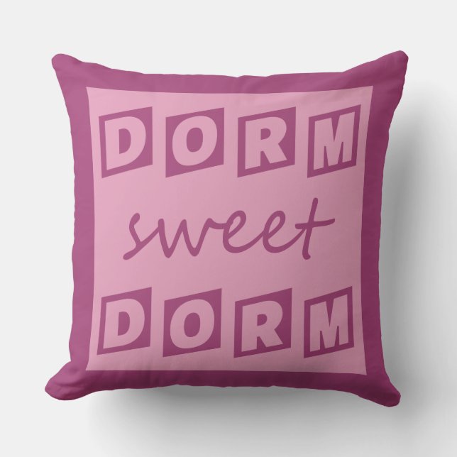 "Dorm Sweet Dorm" omkeerbare werpkussens Kussen (Voorkant)