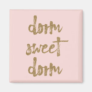 Dorm Sweet Dorm Room Decor Blush Pink and Gold Magneet
