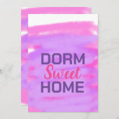 Dorm sweet dorm roze paarse waterverf tekst feestdagenkaart (Voorkant / Achterkant)