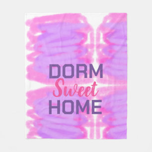 Dorm sweet dorm roze paarse waterverf tekst fleece deken