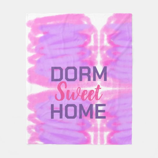 Dorm sweet dorm roze paarse waterverf tekst fleece deken (Voorkant)