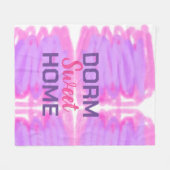 Dorm sweet dorm roze paarse waterverf tekst fleece deken (Voorkant (Horizontaal))
