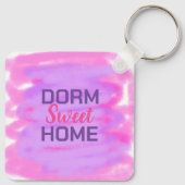 Dorm sweet dorm roze paarse waterverf tekst sleutelhanger (Achterkant)