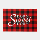 Dorm Sweet Dorm Rustic Cabin Block Squares Motif Deurmat (Voorkant)