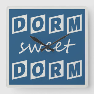"Dorm Zoete Dorm" muurklok Vierkante Klok