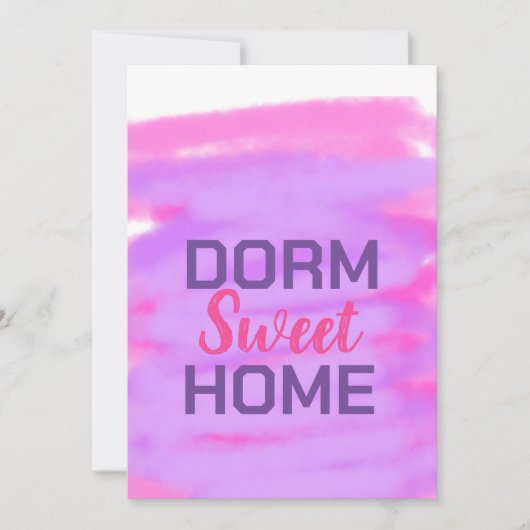 Dorm zoete dorm roze paarse waterverf tekst kaart (Voorkant)