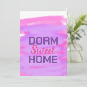 Dorm zoete dorm roze paarse waterverf tekst kaart (Staand voorkant)