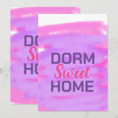 Dorm zoete dorm roze paarse waterverf tekst kaart (Voorkant / Achterkant)
