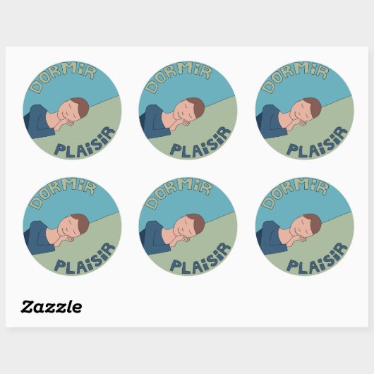 Dormir, Plaisir Ronde Sticker (Vel)