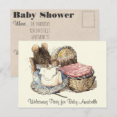 Dormouse Baby shower Welcoming Party Invitation Uitnodiging Briefkaart (Voorkant / Achterkant)