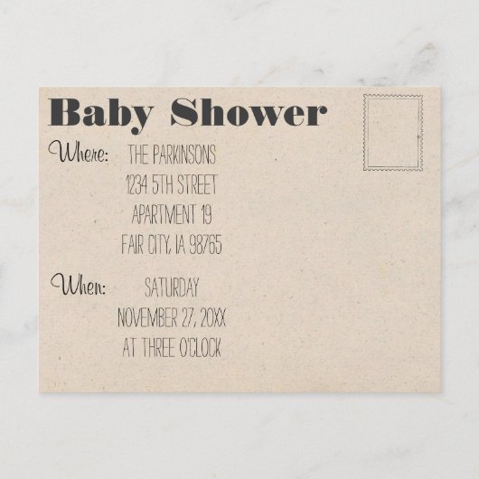 Dormouse Baby shower Welcoming Party Invitation Uitnodiging Briefkaart (Achterkant)