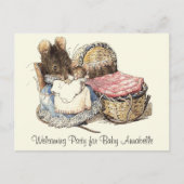 Dormouse Baby shower Welcoming Party Invitation Uitnodiging Briefkaart (Voorkant)