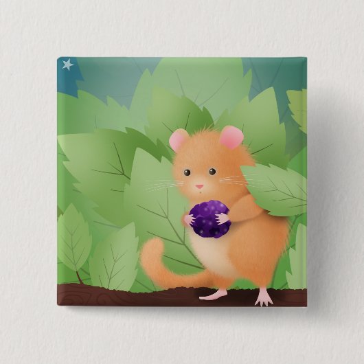 Dormouse-diner - knoopbadge vierkante button 5,1 cm (Voorkant)