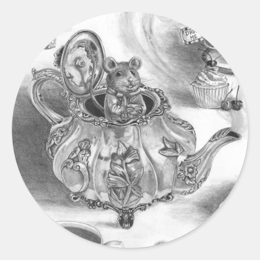 Dormouse Sticker Alice in Wonderland Sticker (Voorkant)