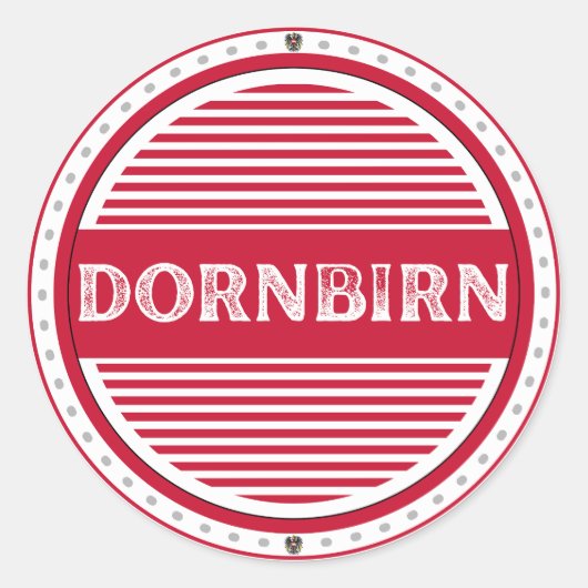 Dornbirn City Pride Emblem – Austrian Identity Ronde Sticker (Voorkant)