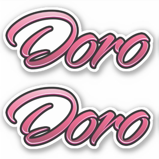 Doro faded pink Aufkleber Sticker Stickerset (Voorkant)