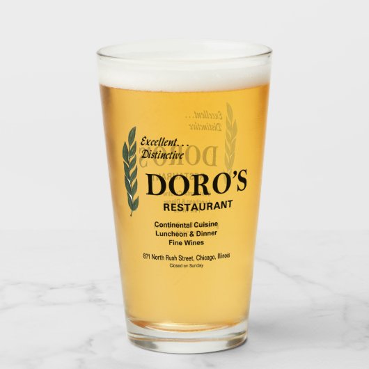 Doro's Restaurant, Chicago Glas (Voorkant gevuld)