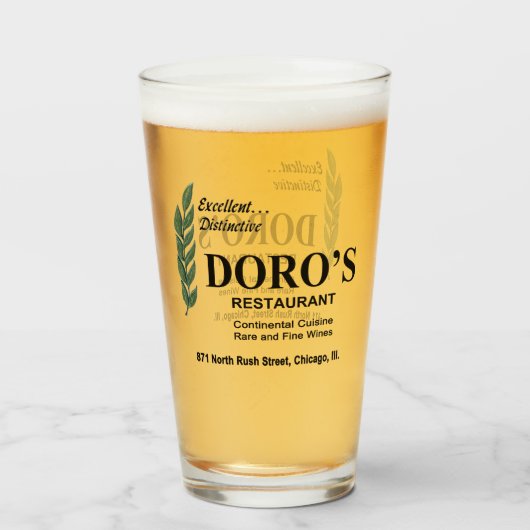 Doro's Restaurant, Rush Street, Chicago, IL Glas (Voorkant gevuld)
