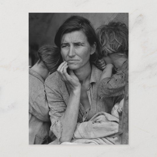 Dorothea Lange's Migrant Moeder Florence Thompson Briefkaart (Voorkant)