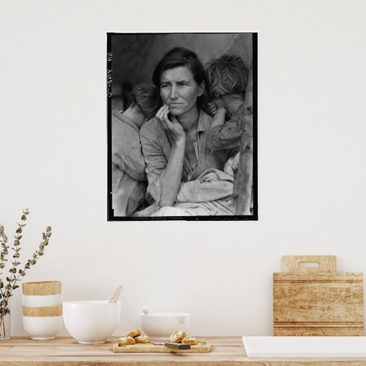 Dorothea Lange's Migrant Moeder Florence Thompson Poster (Keuken)