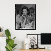 Dorothea Lange's Migrant Moeder Florence Thompson Poster (Thuiskantoor)