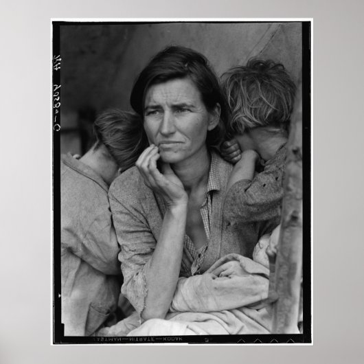 Dorothea Lange's Migrant Moeder Florence Thompson Poster (Voorkant)