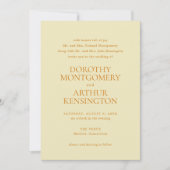 Dorothy Butter Geel Elegant Huwelijk Kaart (Voorkant)