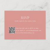 Dorothy Coral Pink Elegant Wedding RSVP Kaartje (Voorkant)
