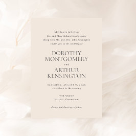 Dorothy Earthy Neutral Elegant Wedding Kaart