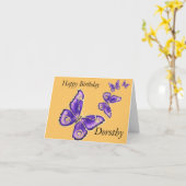 Dorothy Happy Birthday Butterfly Card Kaart (Gele Bloem)