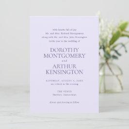 Dorothy Lila Elegant Wedding Kaart