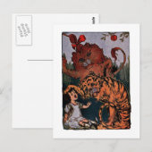 Dorothy met de Cowarly Lion en een tijger Briefkaart (Voorkant / Achterkant)