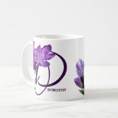 Dorothy naam paarse bloemen hot boho Koffiemok (Voorkant links)