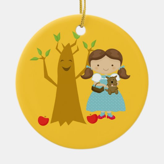 Dorothy naast Talking Tree Kerstversiering Keramisch Ornament (Voorkant)