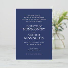 Dorothy Navy Blauw Elegant Huwelijk Kaart