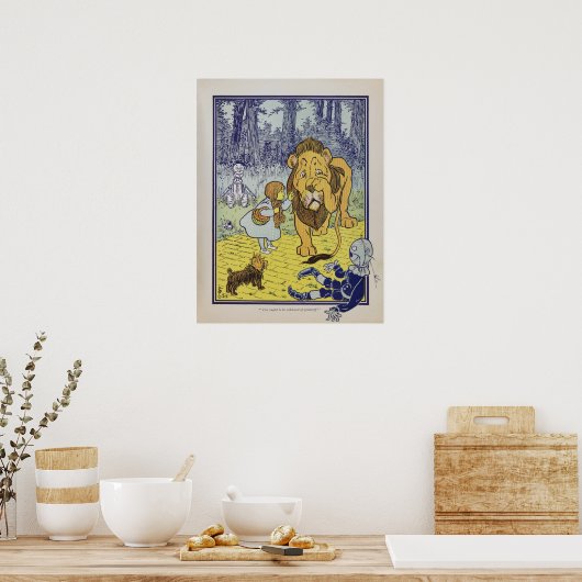 Dorothy ontmoet de laffe Lion Poster (Keuken)
