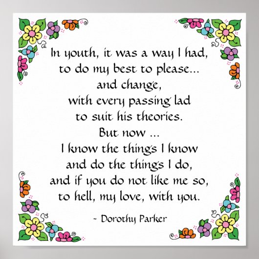 Dorothy Parker Quotation Poster door SRF (Voorkant)