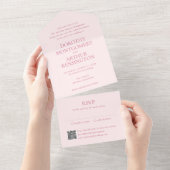 Dorothy Pink Elegant Wedding All In One Uitnodiging (Afscheurbaar)
