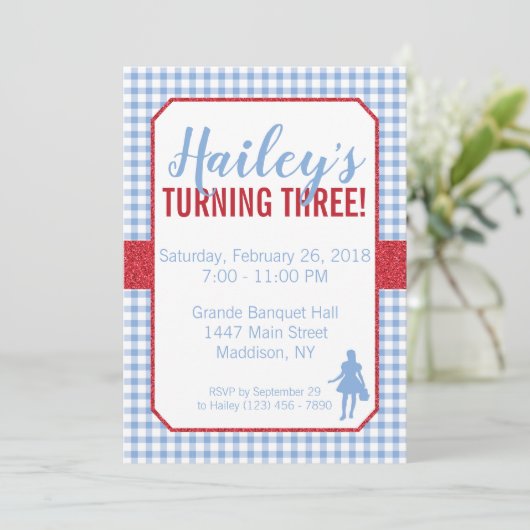 Dorothy Wizard of Oz Birthday Uitnodiging (Staand voorkant)