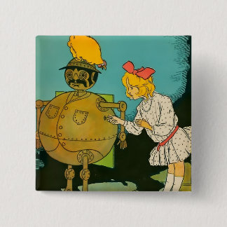 “Dorothy Wound Up Number 1” door John R Neill Vierkante Button 5,1 Cm
